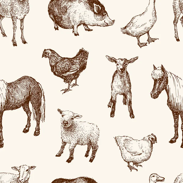 Візерунок сільськогосподарських тварин — стоковий вектор