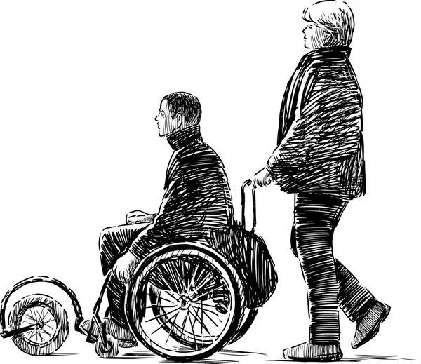 Personne en fauteuil roulant — Image vectorielle