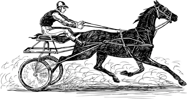 Croquis des courses de chevaux de sport — Image vectorielle