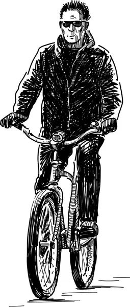 Людина їде на велосипеді — стоковий вектор