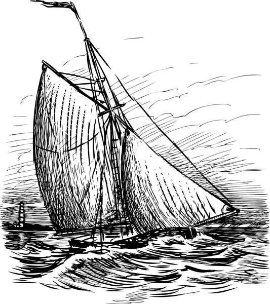 Desenho de barco à vela —  Vetores de Stock