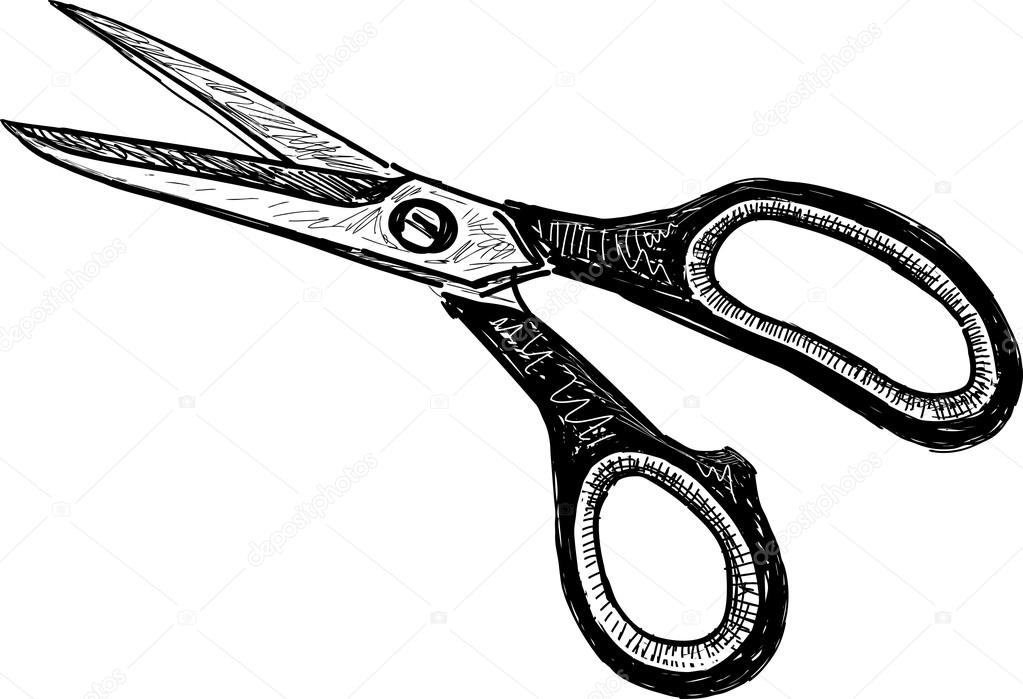 Sketch of scissors Royalty Free Vector Image - VectorStock
