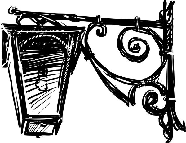 Croquis d'un lampadaire — Image vectorielle