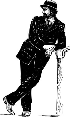 şapkalı adam ayakta