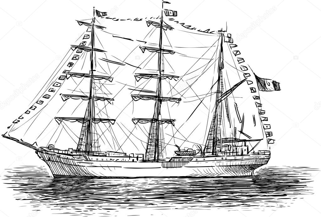 sailing ship sketch