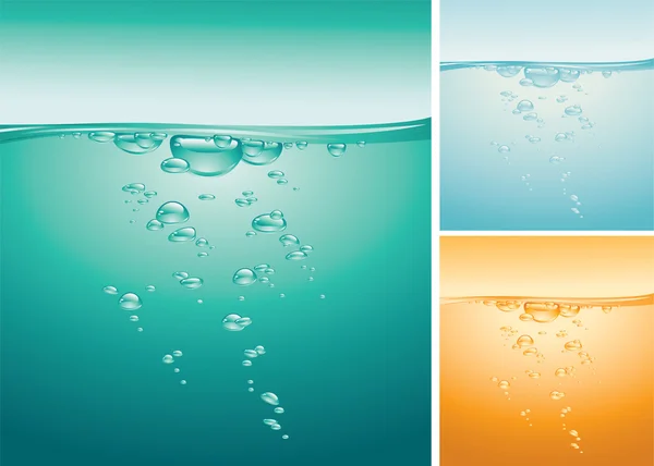 Air bubbles in the water — Stock Vector