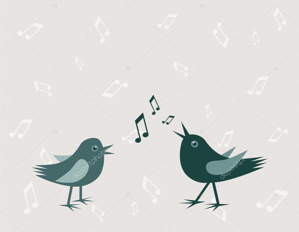 Oiseaux Qui Chantent Une Chanson Image Vectorielle