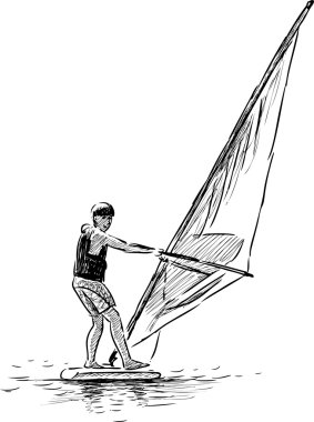 bir windserfer taslağını