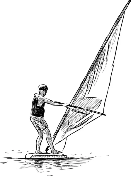 Náčrt aktivní zóny windserfer — Stockový vektor