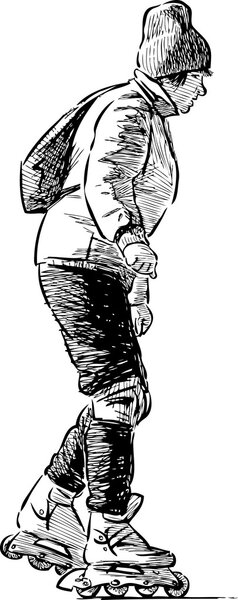 Женщина на роликовых коньках
