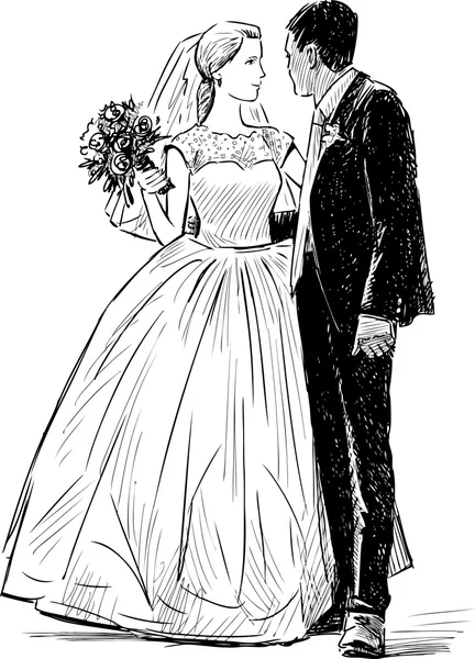 Mariée et marié — Image vectorielle