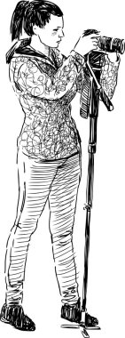 iş yerinde genç fotoğrafçı