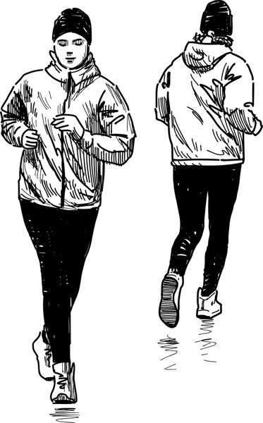 Les femmes au jogging — Image vectorielle