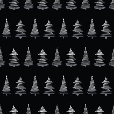 Çizimlerin kusursuz arkaplanı soyut noel ağaçları