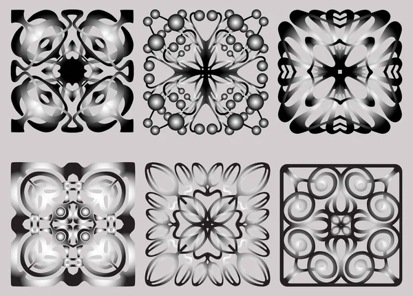 Immagine Vettoriale Elementi Design Geometrici Ornamentali Set — Vettoriale Stock