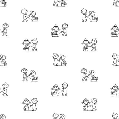 Çizgi filmlerde kusursuz çizgiler çizen neşeli çocuklar kızaklarla geziyorlar.