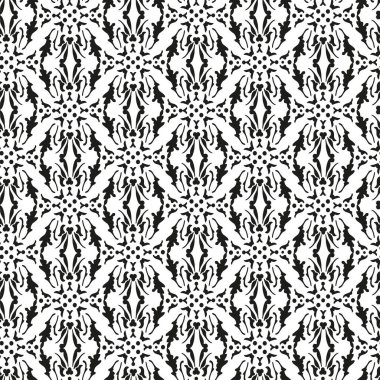 Soyut dekoratif tasarım elementlerinin siluetlerinden vektörsüz desen 