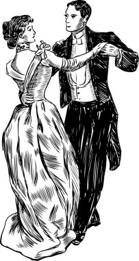 ancient dancing couple clipart