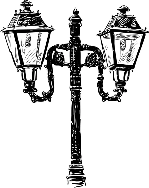 Antica lanterna stradale — Vettoriale Stock