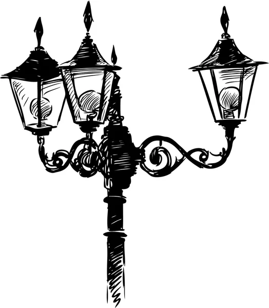 Ancient street lamp — Stock Vector