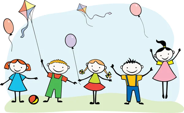 卡通欢乐的儿童 — 图库矢量图片