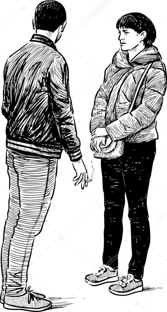 Cartoon of two men conversation with empty speech Vector Image