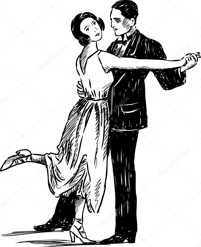 Vintage dancing couple Stock Vector Image by ©samakarov@mail.ru #93314930