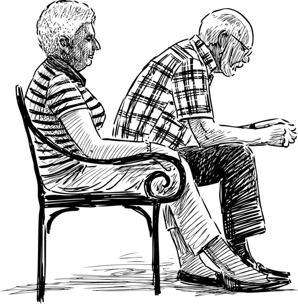 Osoby w podeszłym wieku małżonka odpoczynku — Wektor stockowy