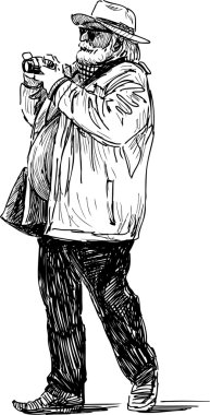 bir kamera ile yaşlı turizm