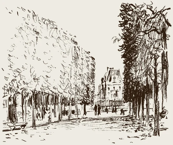 Tuileries bahçesinde — Stok Vektör