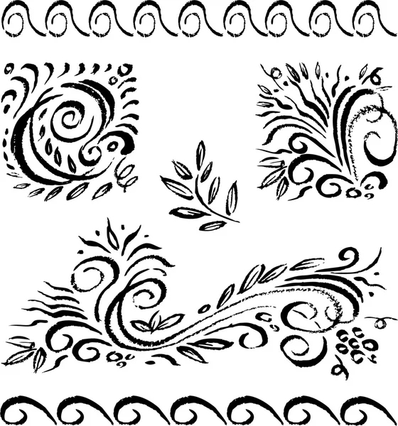 Elementos decorativos dibujados — Vector de stock