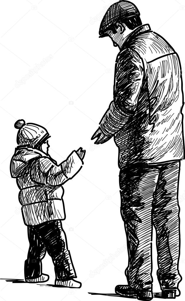 Download Padre e hijo en el paseo — Vector de stock #94812750