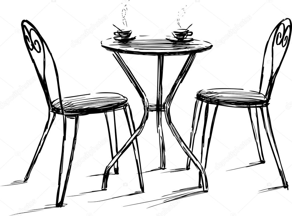 Room Interior Sketch Hand Drawn Chair And Table Near Window Royalty Free  SVG Cliparts Vectors And Stock Illustration Image 63375902