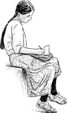 Kız bir mektup yazma