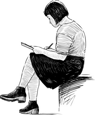 Çizim kız öğrenci