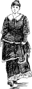 vintage elbiseli kız