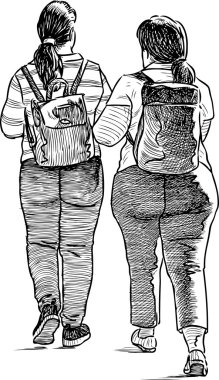 casual kız yürümek