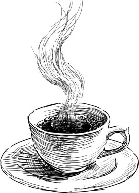 Bir fincan sıcak kahve.