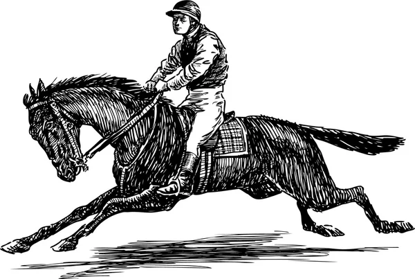 Jockey dans la course sportive — Image vectorielle