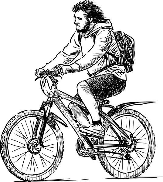 旅游自行车素描 — 图库矢量图片