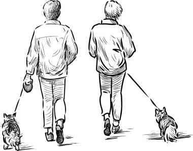 kişi ile onların pets