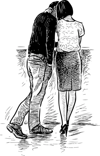 Jeune couple aimant — Image vectorielle