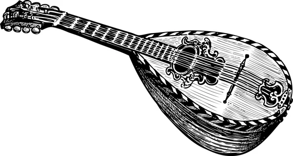 Skiss av mandolin — Stock vektor