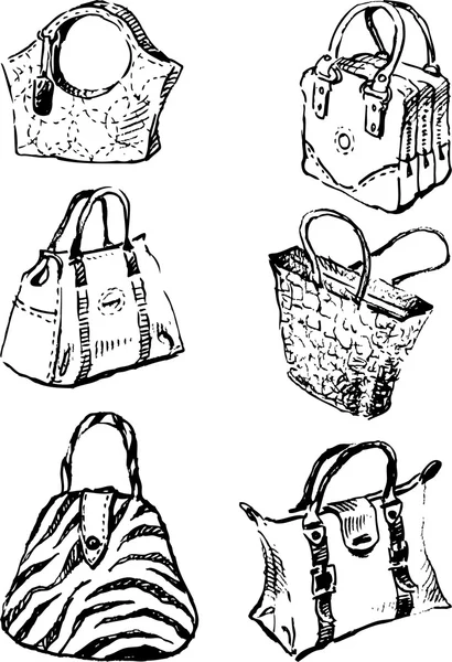 Set dari tas perempuan - Stok Vektor