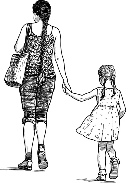 Mère et fille — Image vectorielle