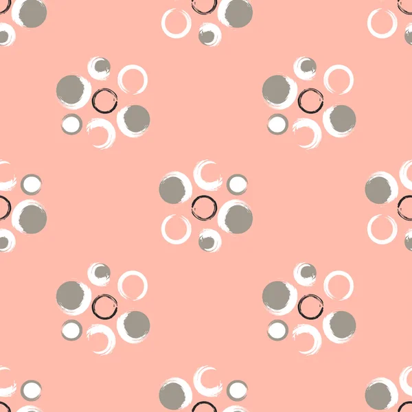 Grunge daireler Açık mercan arka planı üzerinde