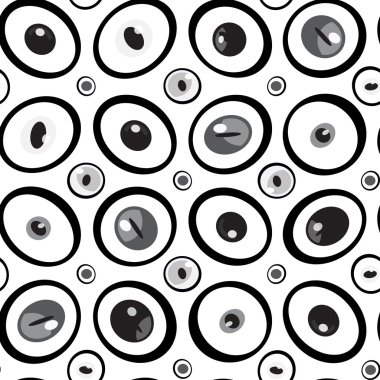 Gözleri veya boncuk seamless modeli siyah beyaz