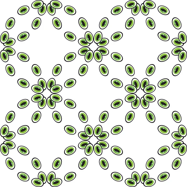 Oči nebo korálky bezešvé vzor zelený — Stockový vektor