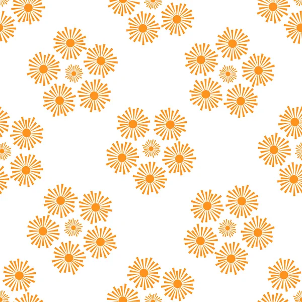 Stylized Orange Sun Rays Pattern on a White Background — Stock Vector