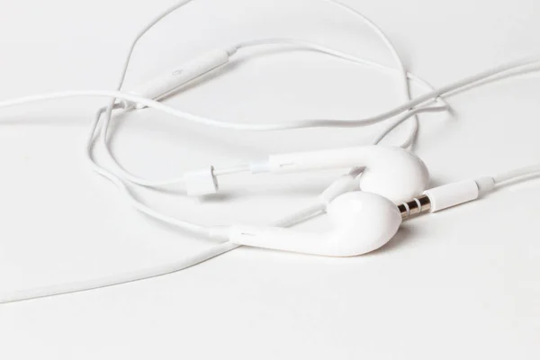 White Headphones Wire — Stock Photo, Image